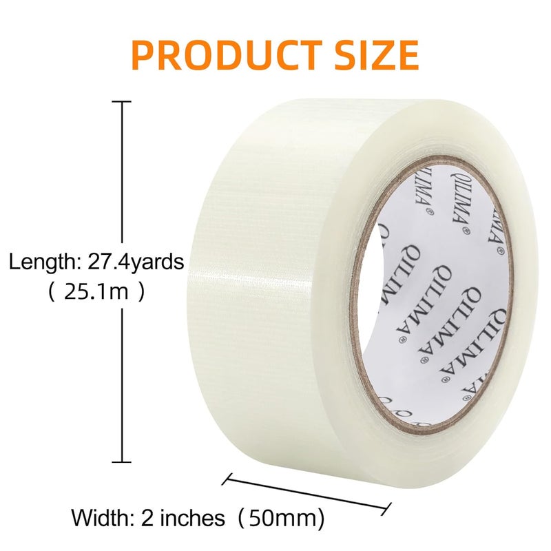 QILIMA Duct Tape Heavy Duty, Professional Grade Duct Tape for Photographers, No Residue,Industrial, Professional Use, 2 Inch X 28 Yards, Clear - Image 2